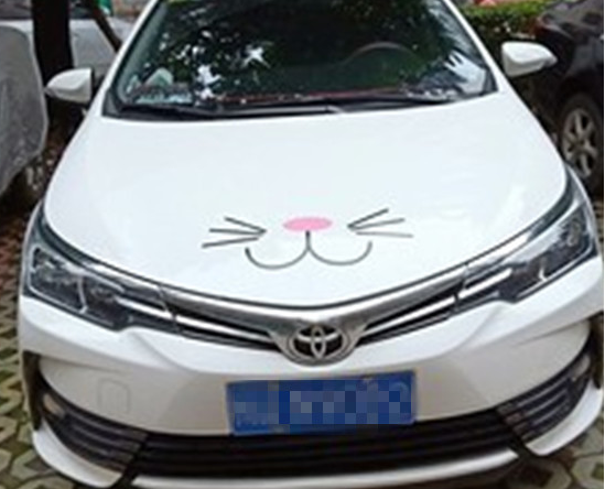 Tem râu MÈO RĂNG THỎ cực dễ thương trang trí ô tô(MÀU ĐEN)