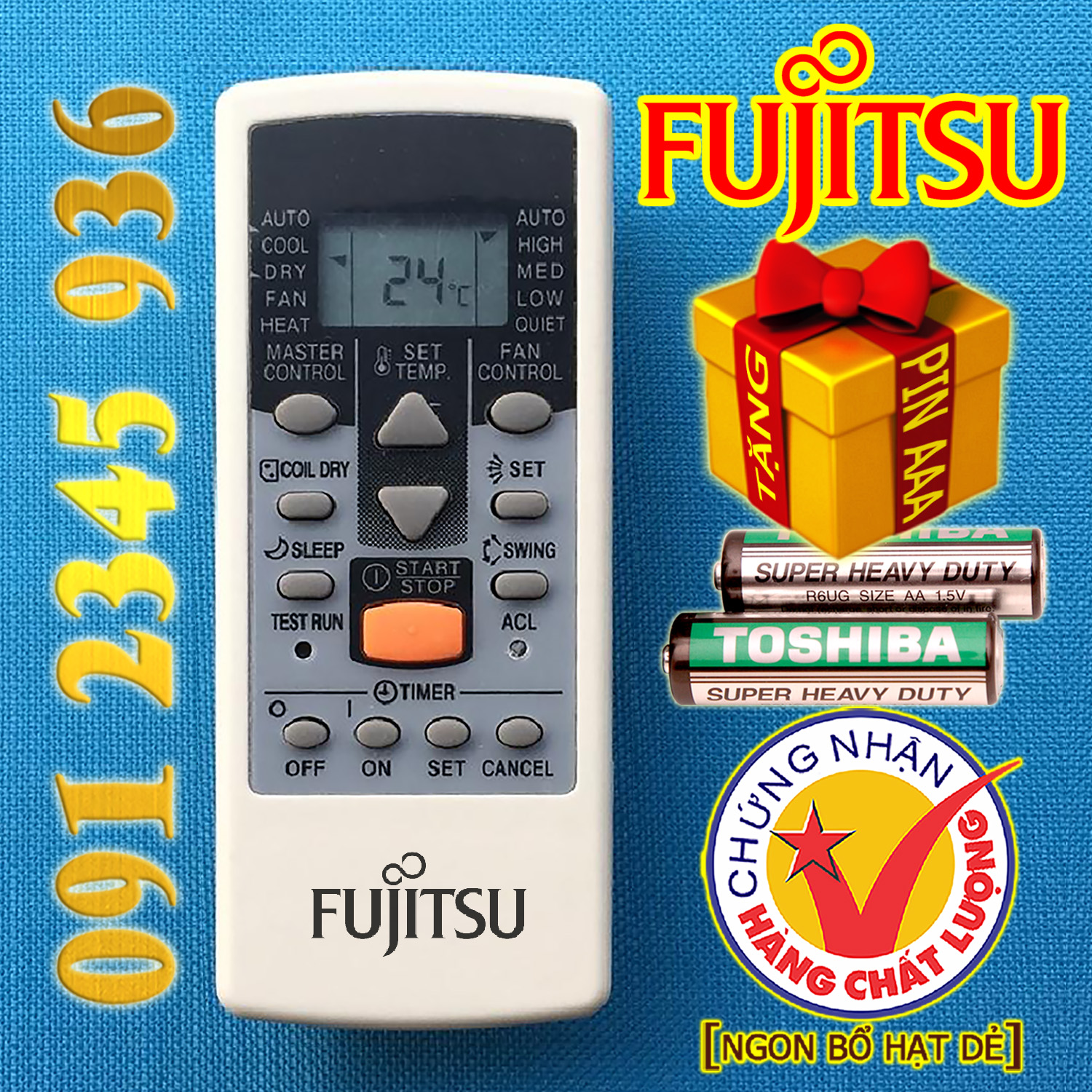 Điều khiển Fujitsu [HÀNG ĐẸP] cho điều hòa. (Mẫu số 2)