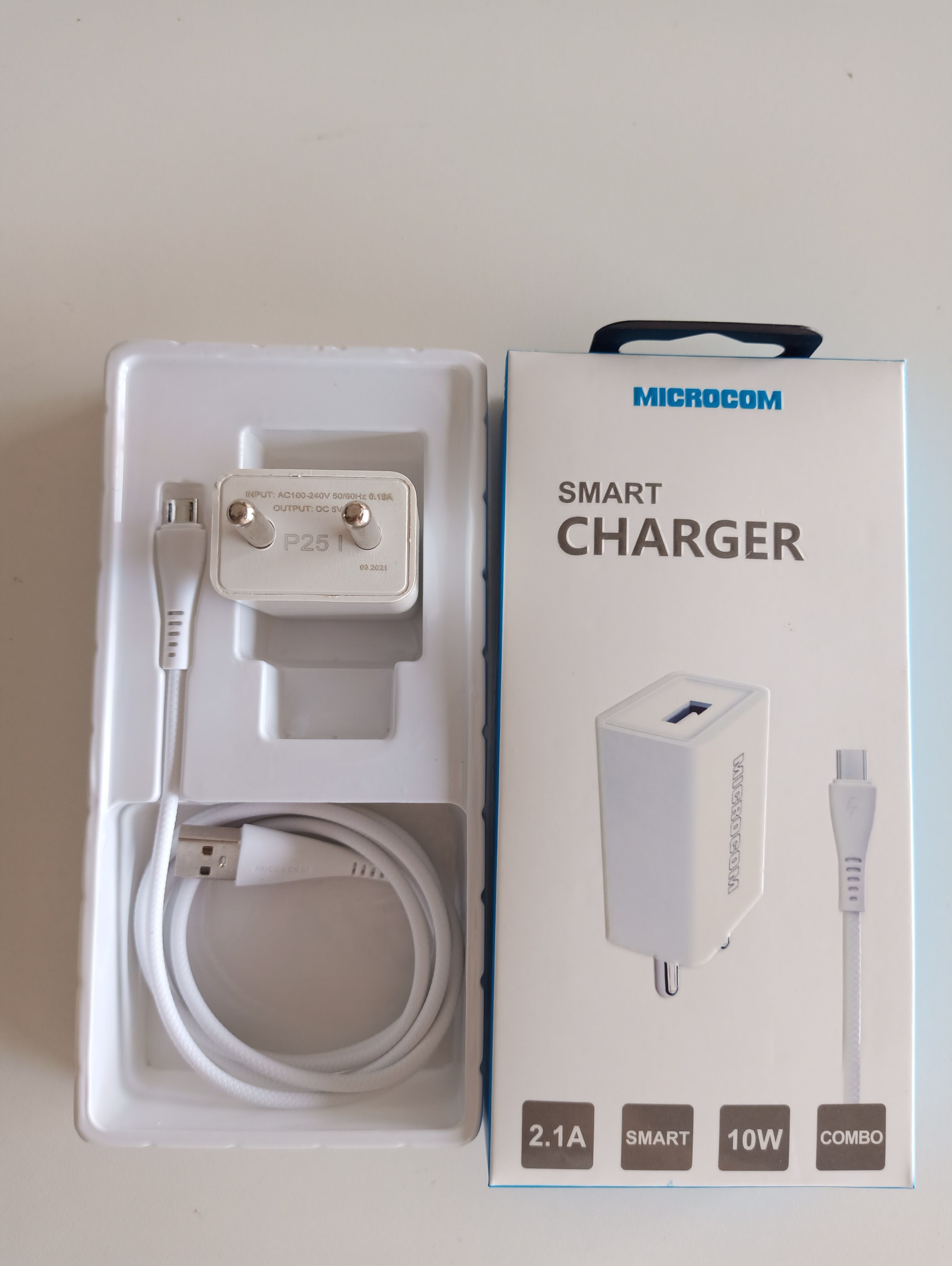 Bộ củ + cáp sạc Androi Microcom P25 - Bộ sạc nhanh Micro USB dùng cho dòng Samsung, Oppo, Vivo, Xiaomi, ..