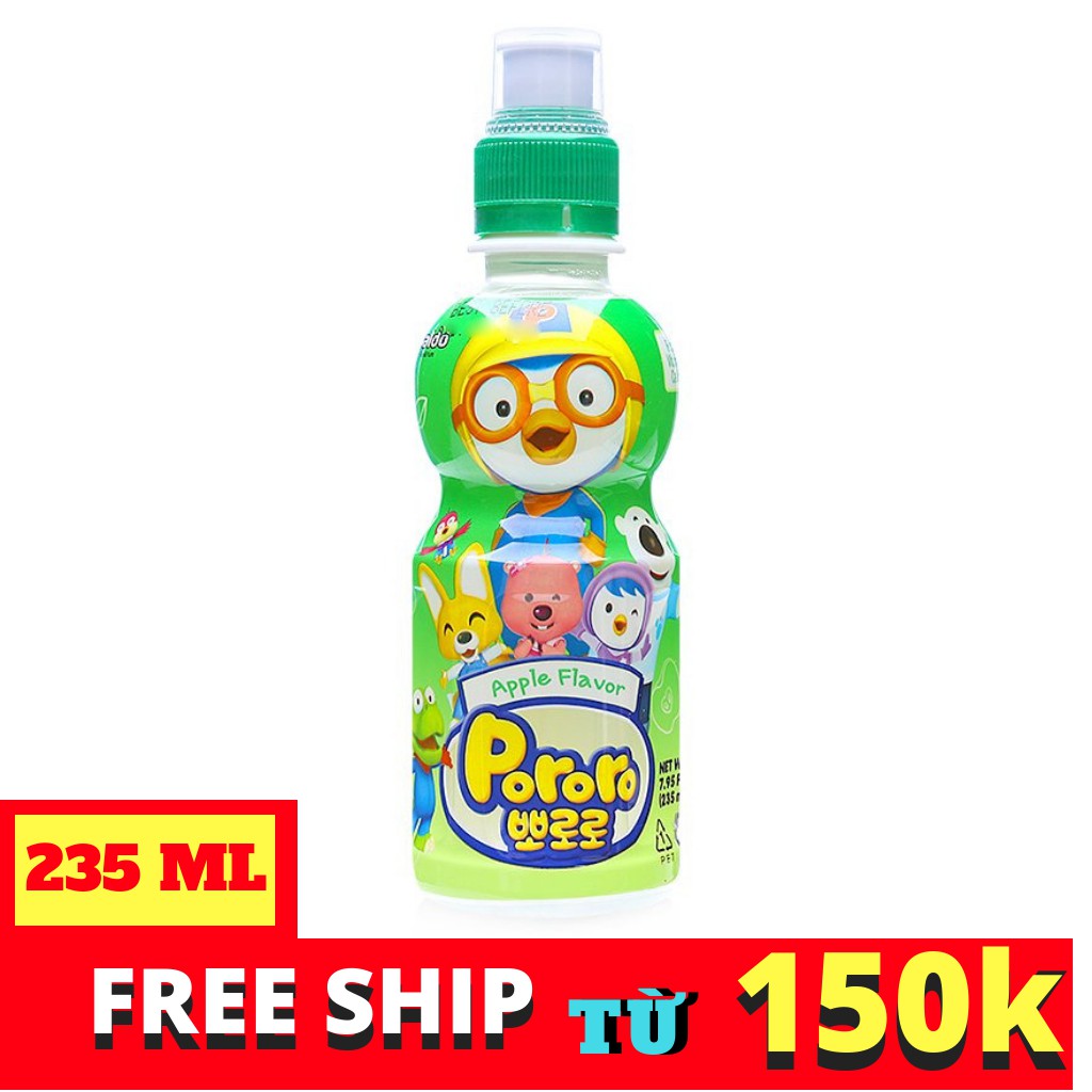 Nước uống pororo hương vị táo chai 235ml