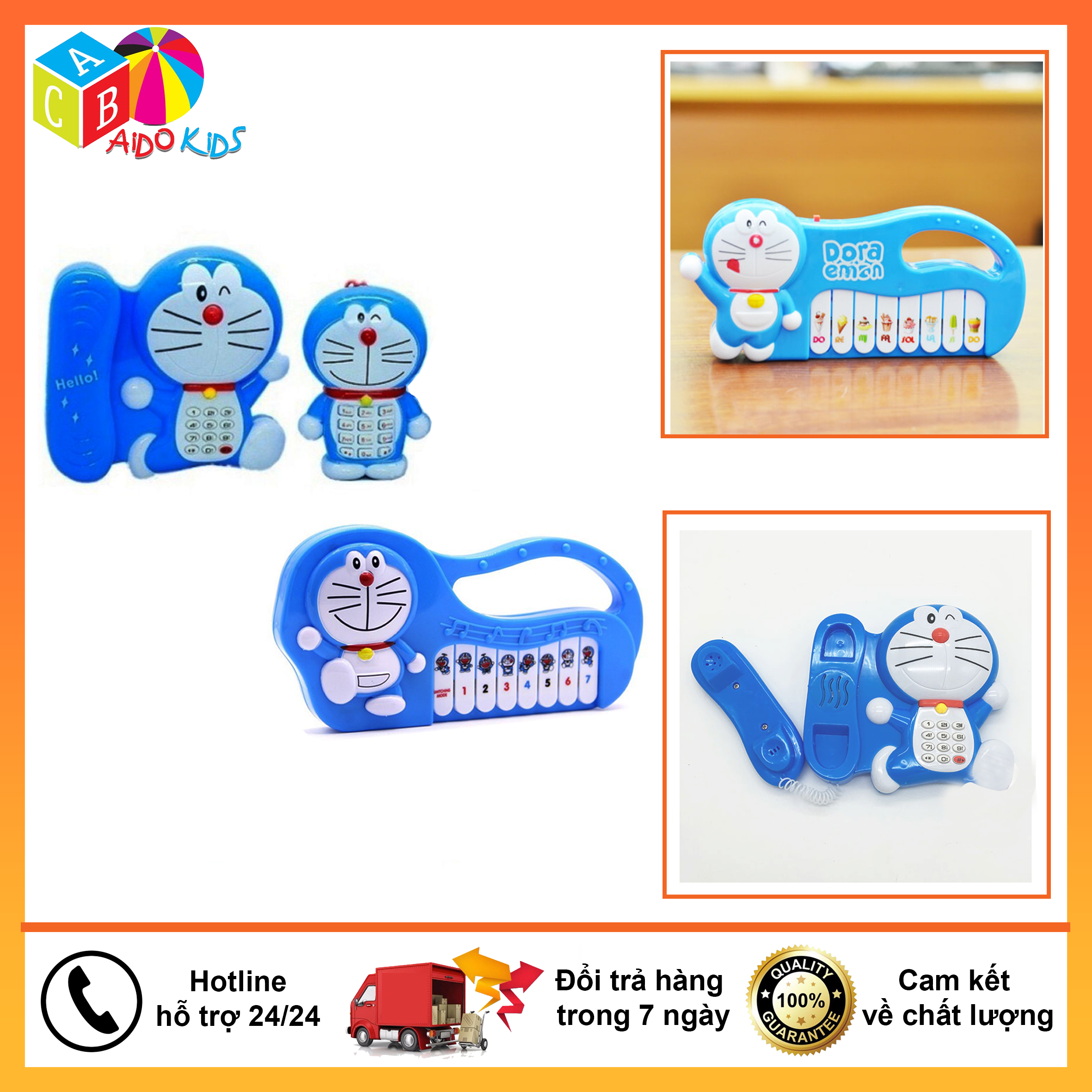 Combo 3 món đồ chơi doremon trẻ em rễ thương đáng yêu AKO DR5004