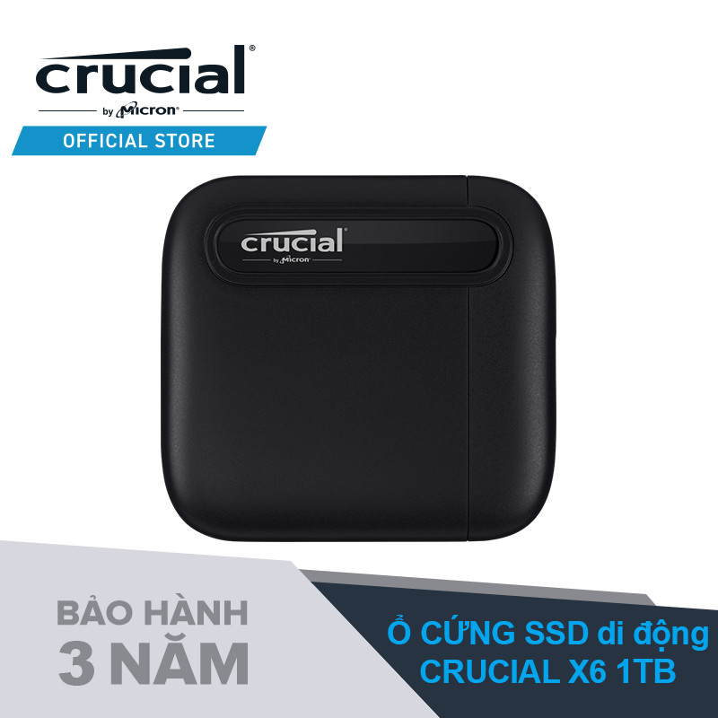 Ổ Cứng SSD Di động Crucial® X6 1TB CT1000X6SSD9 - Hàng Chính Hãng Bảo Hành 3 Năm