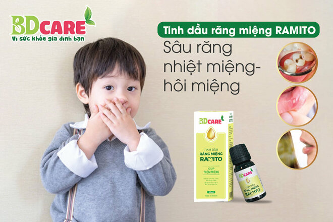 Tinh dầu Răng miệng Ramito hết Hôi miệng ngừa Sâu răng Nhiệt miệng Viêm lợi - Ramito chính hãng Bạch Dương Care
