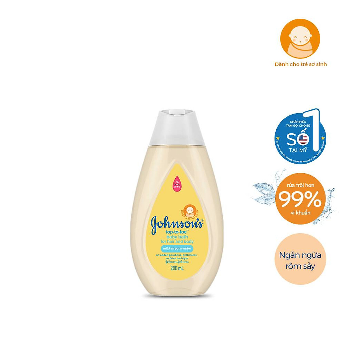 [K] combo 2 chai sữa tắm gội toàn thân Jonson baby loại 200ml