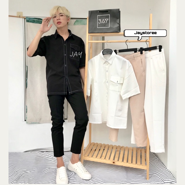 Quần tây baggy màu be/trắng/đen form nam nữ unisex ❤️/freeship 99k