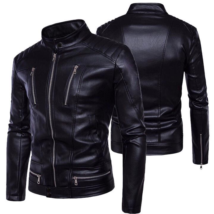 ÁO KHOÁC DA NAM LÓT DÙ 6 DÂY KÉO CAO CẤP Model Fashion AD23