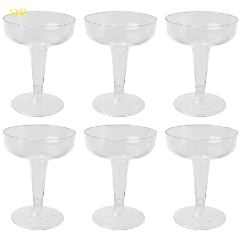 Set 6 cốc nhựa cứng 180ml dùng một lần đựng rượu sâm banh