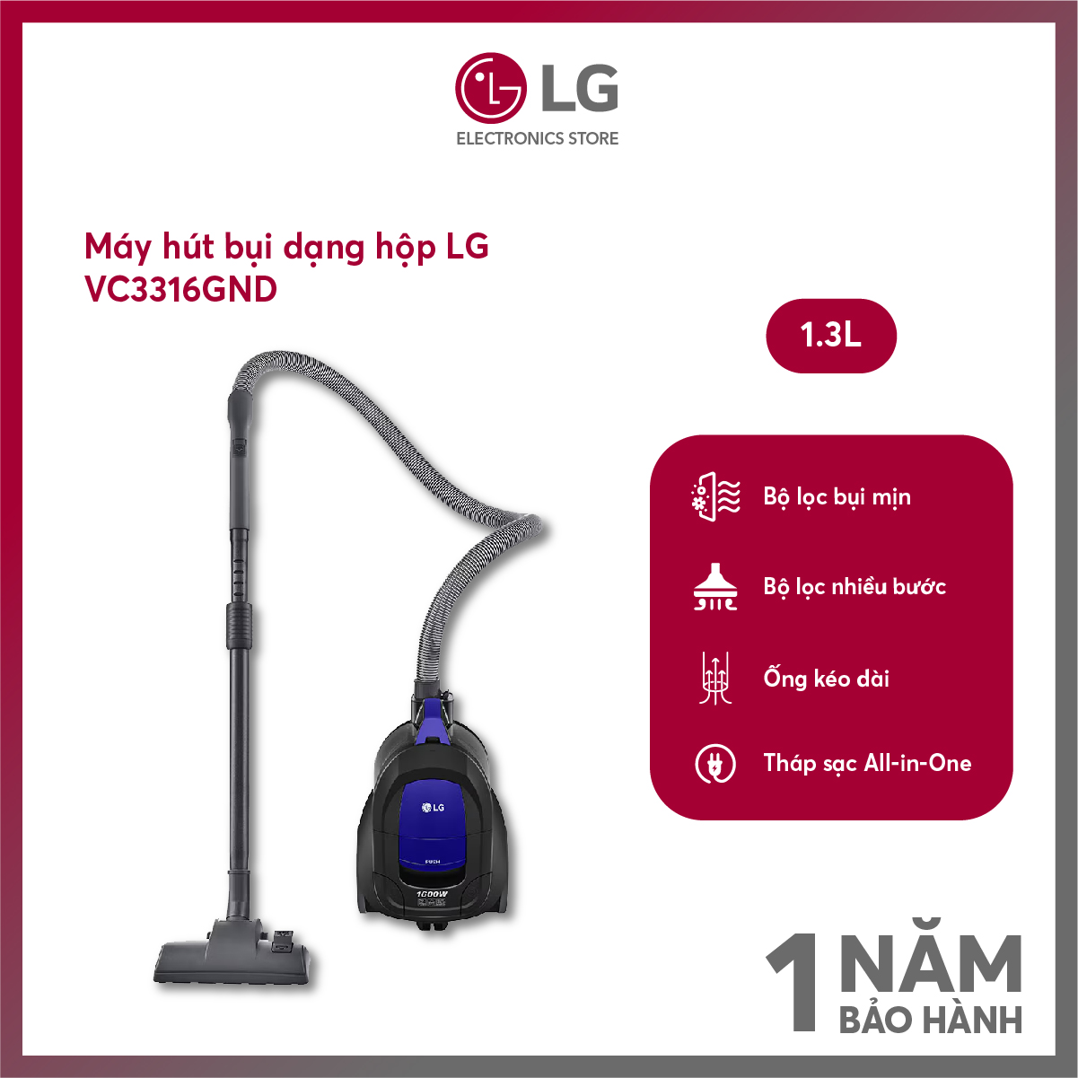 Máy hút bụi dạng hộp LG VC3316GND