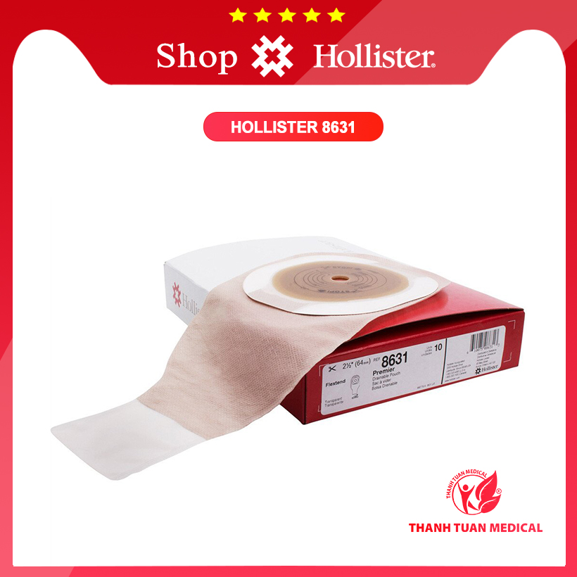 Túi phân hậu môn nhân tạo 1 Mảnh Holister 8631 túi đục, sử dụng kẹp (H/10cái) | Túi phân, Hậu môn tạm, Chính hãng Hollister - Mỹ