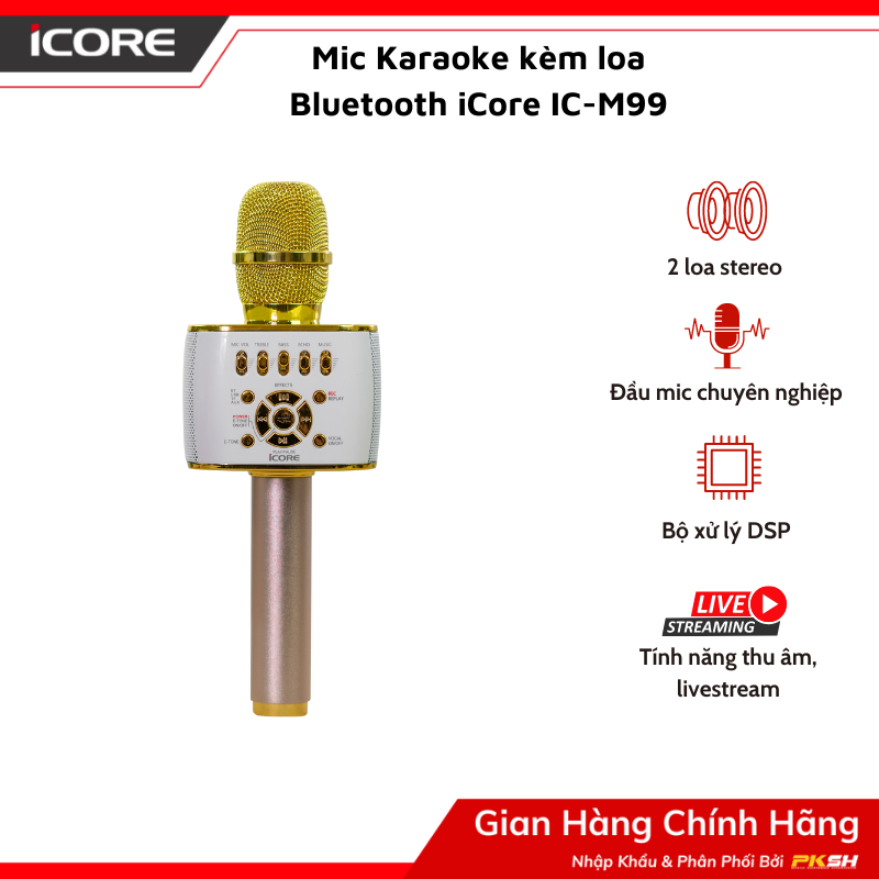 Micro Karaoke kèm loa bluetooth iCore IC-M99