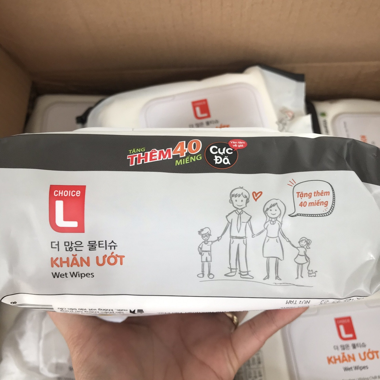 Khăn ướt Hàn Quốc Lotte bịch 120 tờ