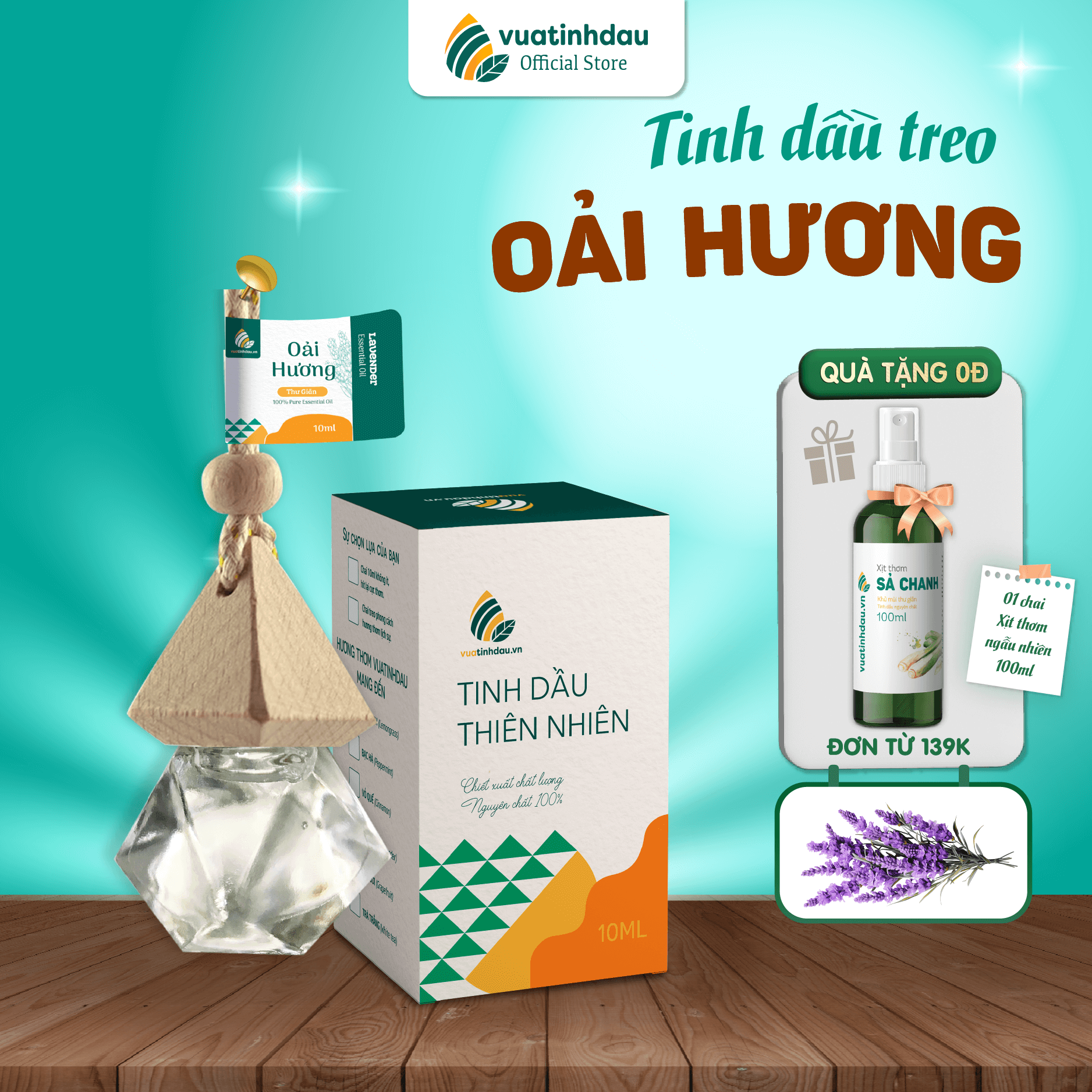 Tinh dầu oải hương lavender treo xe 8ml vuatinhdau tinh dầu thơm xe ô tô treo xe hơi thơm quần áo thơm phòng ngủ