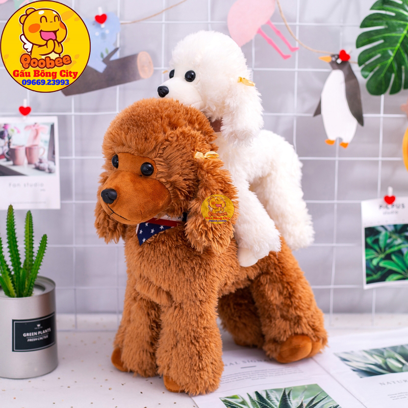 Gấu bông chó poodle chân hạt đủ size - chó nhồi bông cao cấp