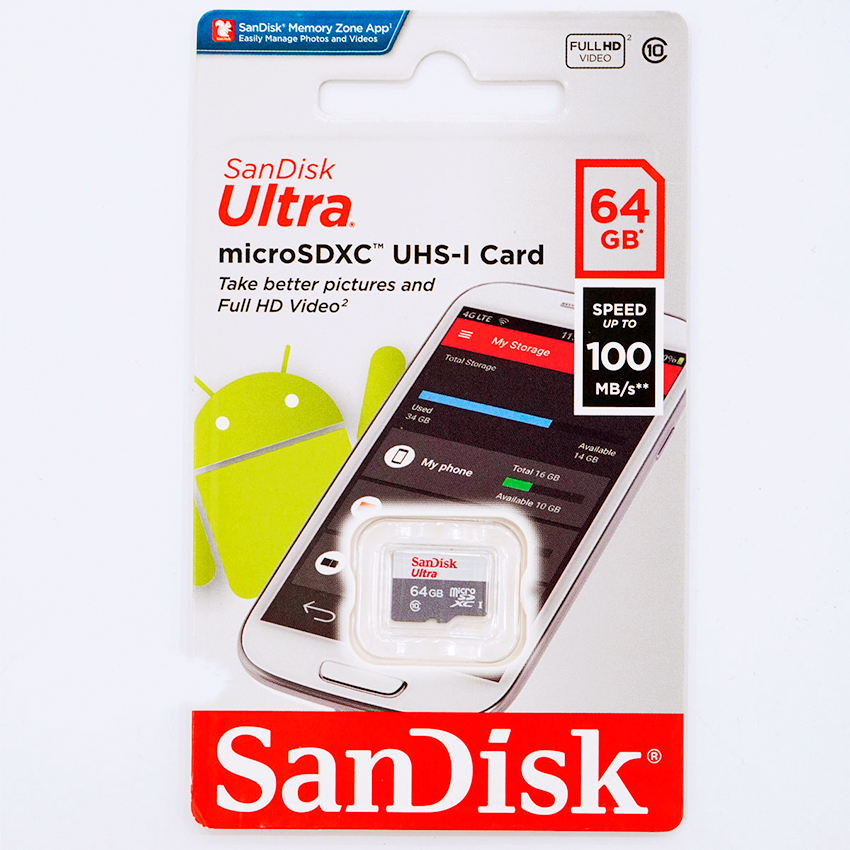 Thẻ nhớ cho camera ip wifi, micro sd sandisk ultra 32g, 64gb, 128g class 10 uhs-i 100mb/s chuyên dùng ghi hình cho camera ip - camera quang minh