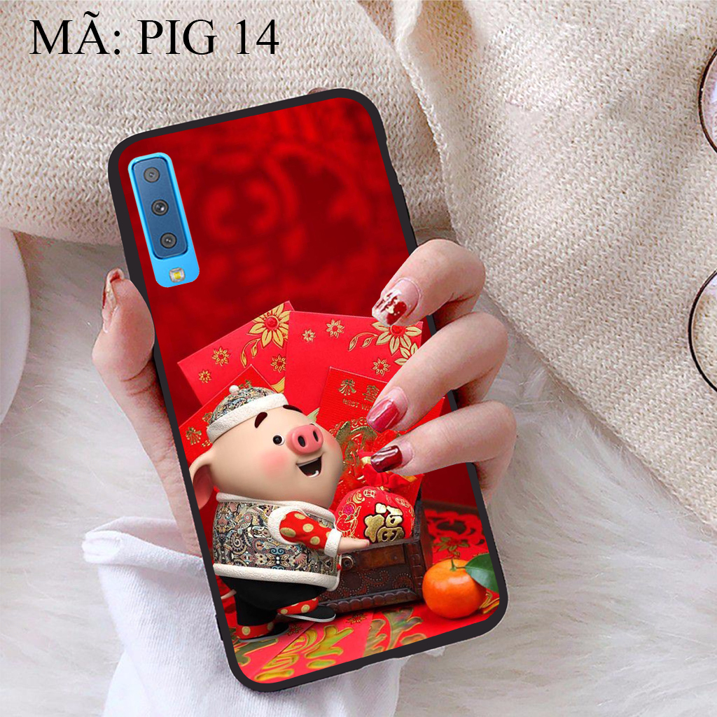 Ốp lưng iCase dành cho Samsung Galaxy A7 2018 viền dẻo TPU BST Pig Cute