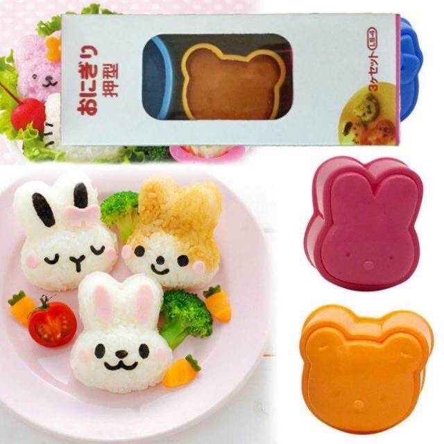 Set 3 khuôn bento làm cơm nắm hình thú cho bé