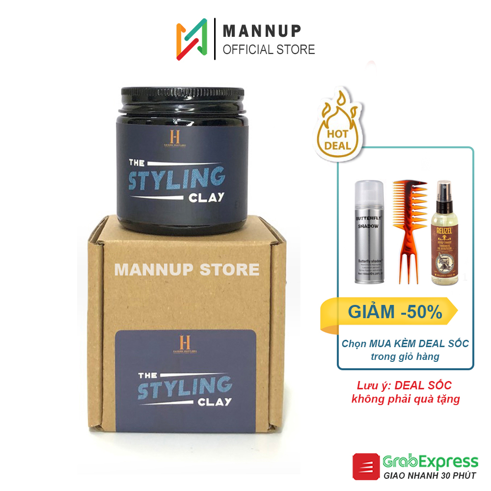 Sáp vuốt tóc saigon hustlers the styling clay 100g - tặng kèm lược