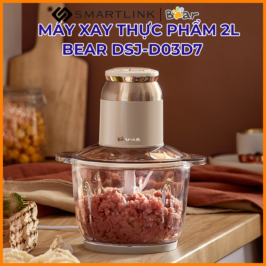 Máy xay thịt, thực phẩm 2l bear qsj-d03d7 - hàng chính hãng