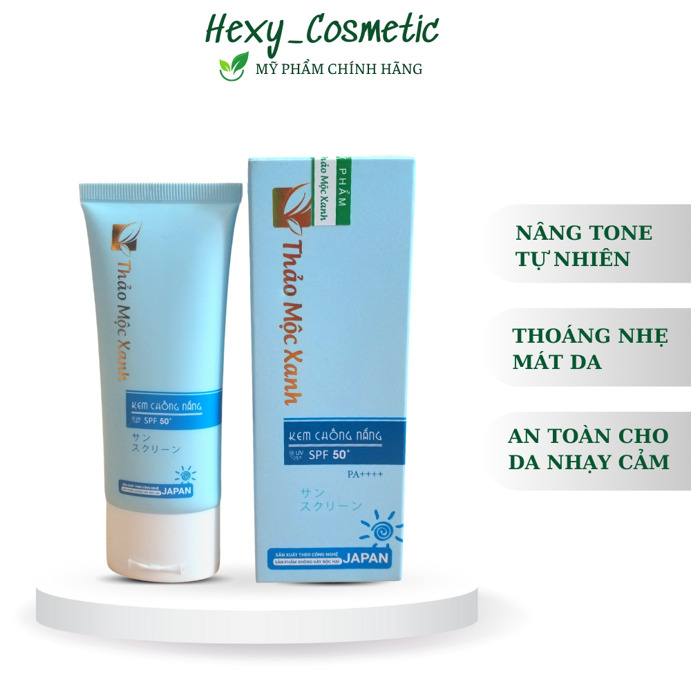 Kem chống nắng thảo mộc xanh spf 50+