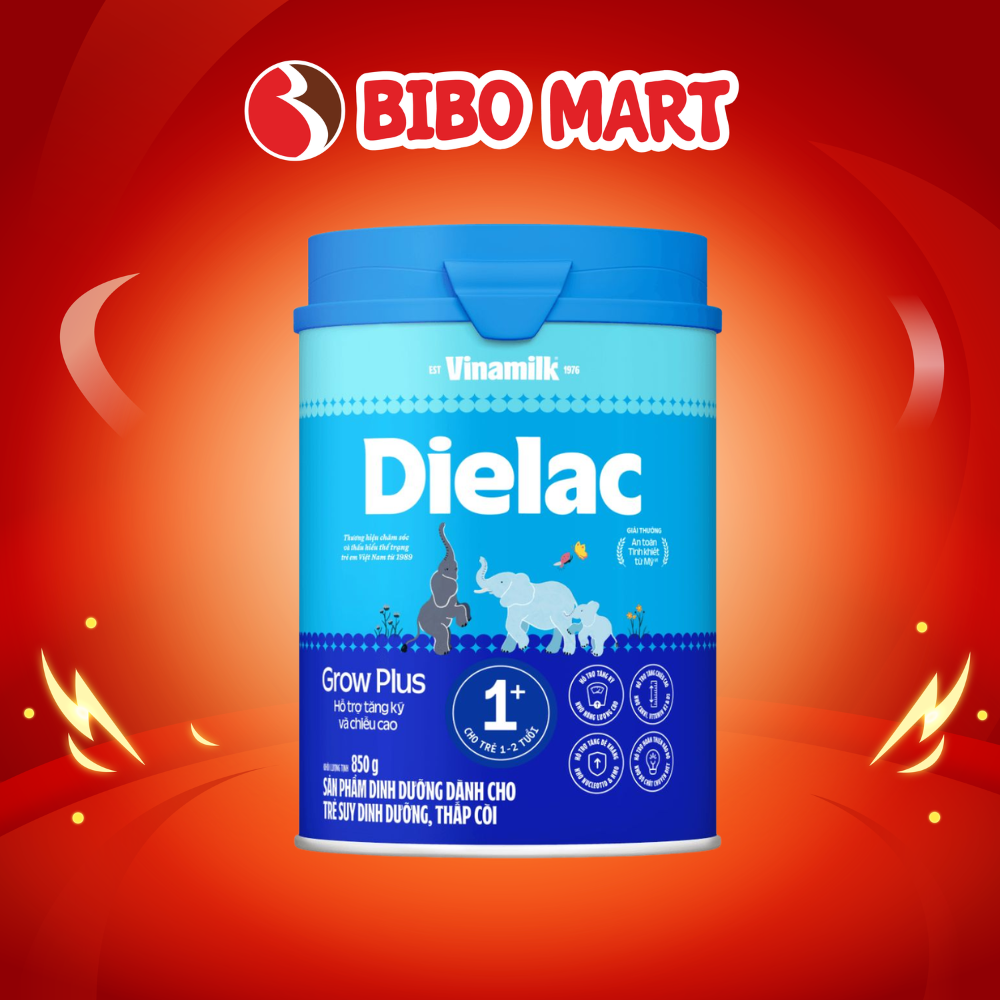 Sữa Non Dielac Grow Plus 1+ 850g Cho Bé 1-2 Tuổi Hỗ Trợ Phát Triển Cân Nặng Và Chiều Cao - Bibo Mart