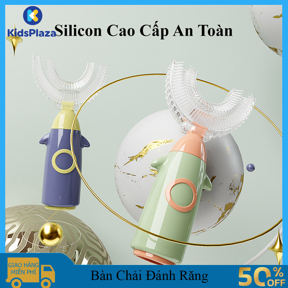 Bàn chải đánh răng silicon cho bé chữ U siêu mềm chất liệu an toàn cho bé