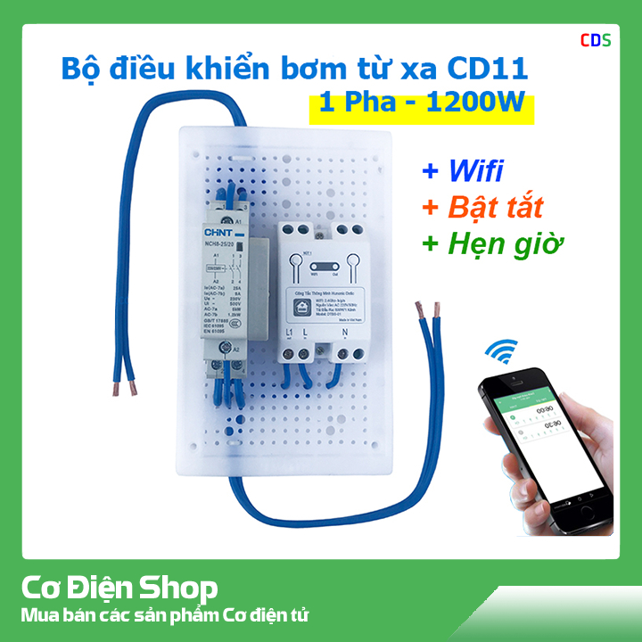 Bộ Điều Khiển Bơm Từ Xa Bằng Điện Thoại CD11 [Công suất 1200W - 1.5hp] Dùng cho Máy Bơm, Động Cơ 1 Pha 220V