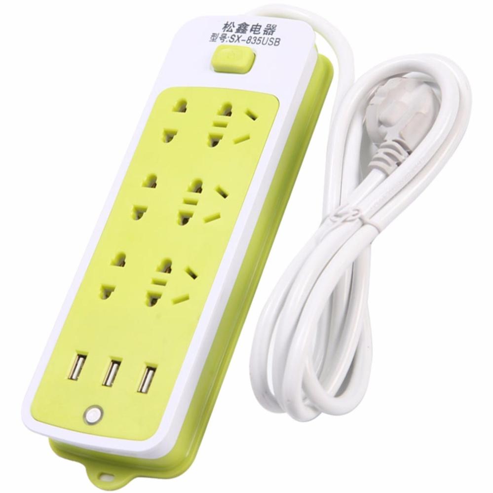 [HCM]Ổ CẮM ĐIỆN ĐA NĂNG THÔNG MINH CÓ CỔNG USB SẠC NHANH 2A AN TOÀN CHỐNG GIẬT SIÊU TIỆN LỢI - Ổ CẮM ĐIỆN 6 PHÍCH CẮM 3 CỔNG USB SẠC NHANH 2A