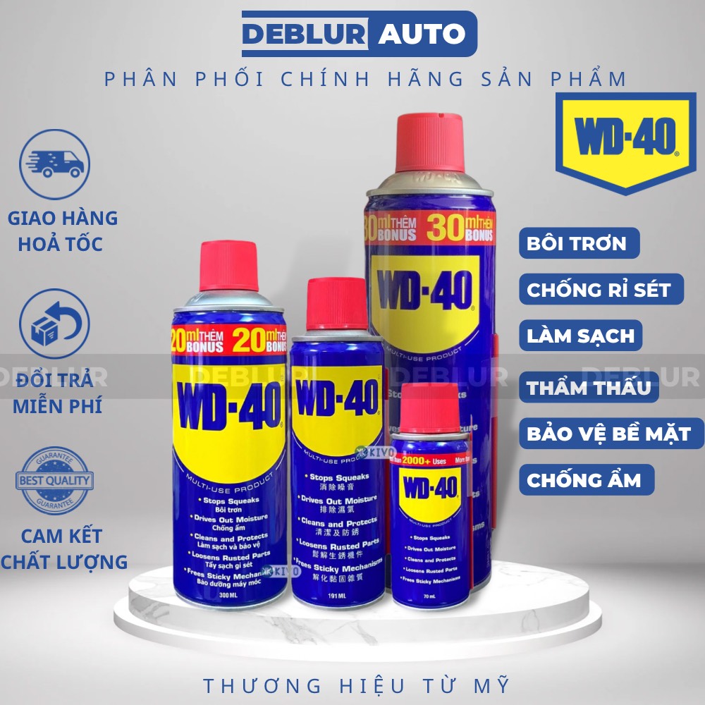 Chai xịt Bôi trơn Làm sạch Chống ẩm Chống rỉ sét WD 40 Multi-Use Product chính hãng