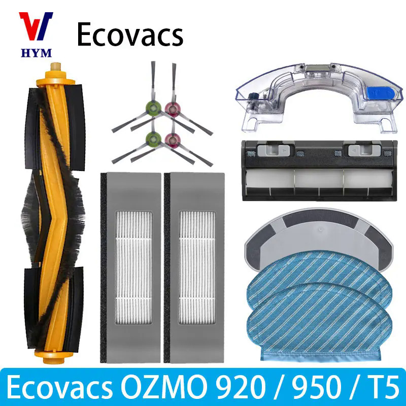 Cho Ecovacs debot ozmo T5  920  950 Phụ kiện chính bên bàn chải bể nước thầu dầu bánh xe Lọc lau máy hút bụi phụ tùng