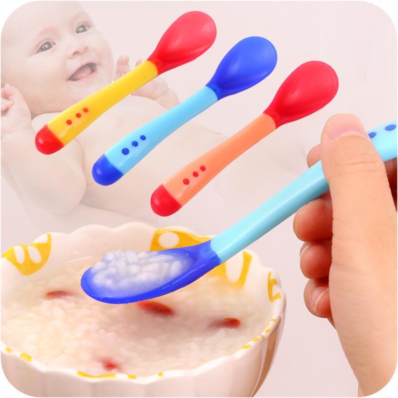 Thìa silicon báo nóng cho bé ăn dặm giúp bé ăn ngoan, thìa báo nóng cho bé