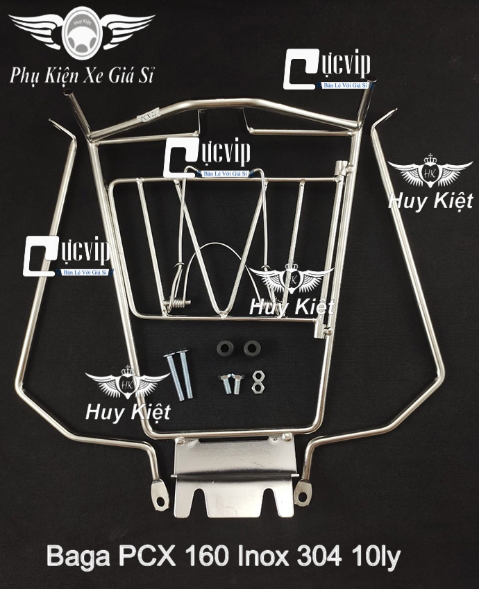 Baga giữa pcx 160cc đời 2021, 2022, 2023 inox 304 10ly hàng cao cấp ms5486