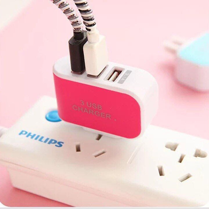 Cốc sạc điện thoại đa năng 5v 1a 3 cổng củ thông minh nhiều cổng usb - SA0075
