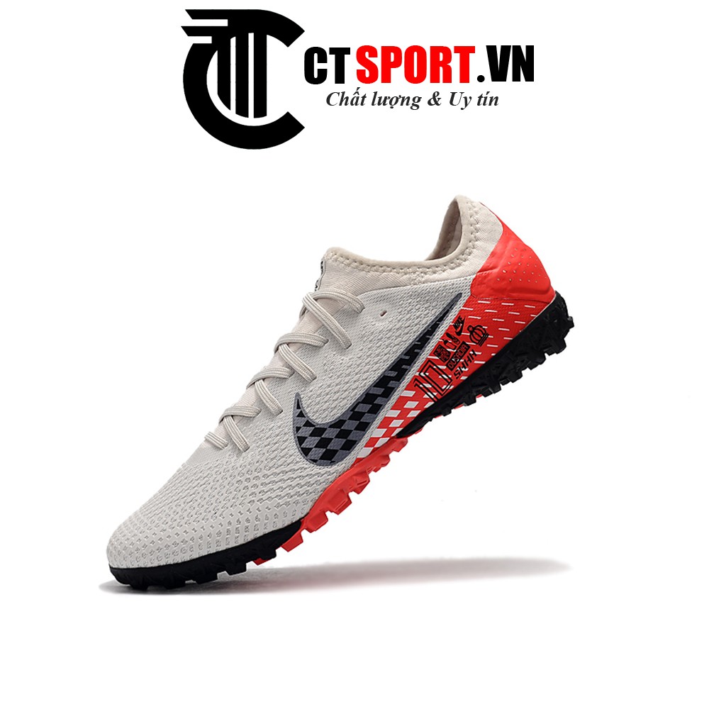 Giày đá bóng Mercurial Vapor 13 Pro Neymar CTSPORT trắng vạch đen gót đỏ HQ TF