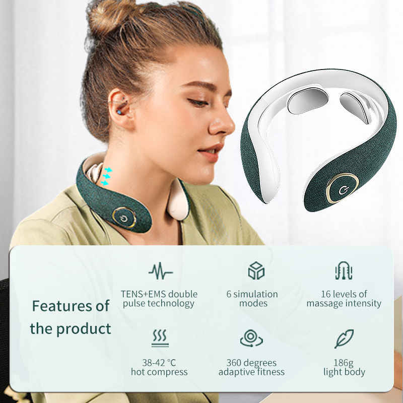 Jinkairui Máy mát xa cổ Massage xung Nén nóng Máy Massage Cổ với Điều khiển từ xa