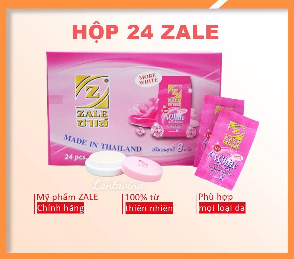 Kem dưỡng trắng da ZALE HỒNG 8G (HÀNG THÁI LAN) : 1 hộp 24 hủ