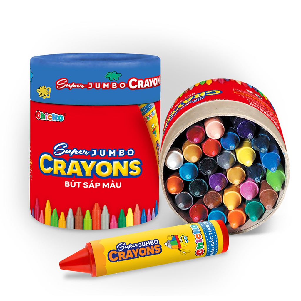 Bút Sáp 18 Màu Supper Jumbo Crayons - An Toàn Cho Trẻ Nhỏ