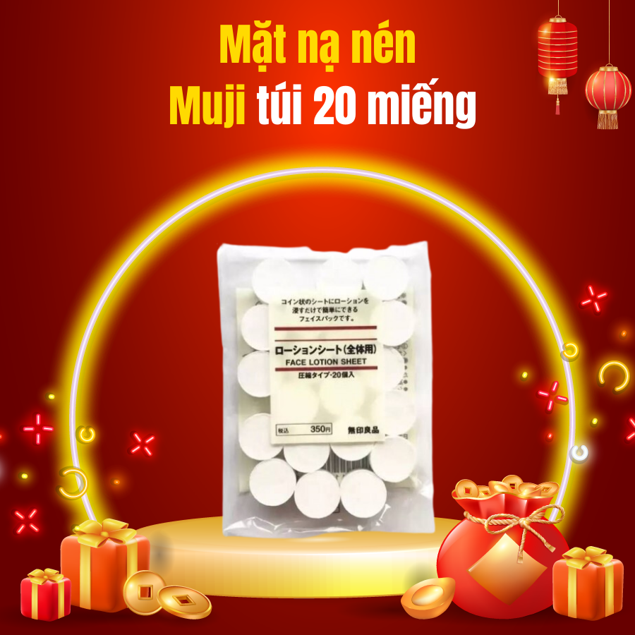 Mặt nạ dạng nén Muji, túi 20 miếng nhỏ