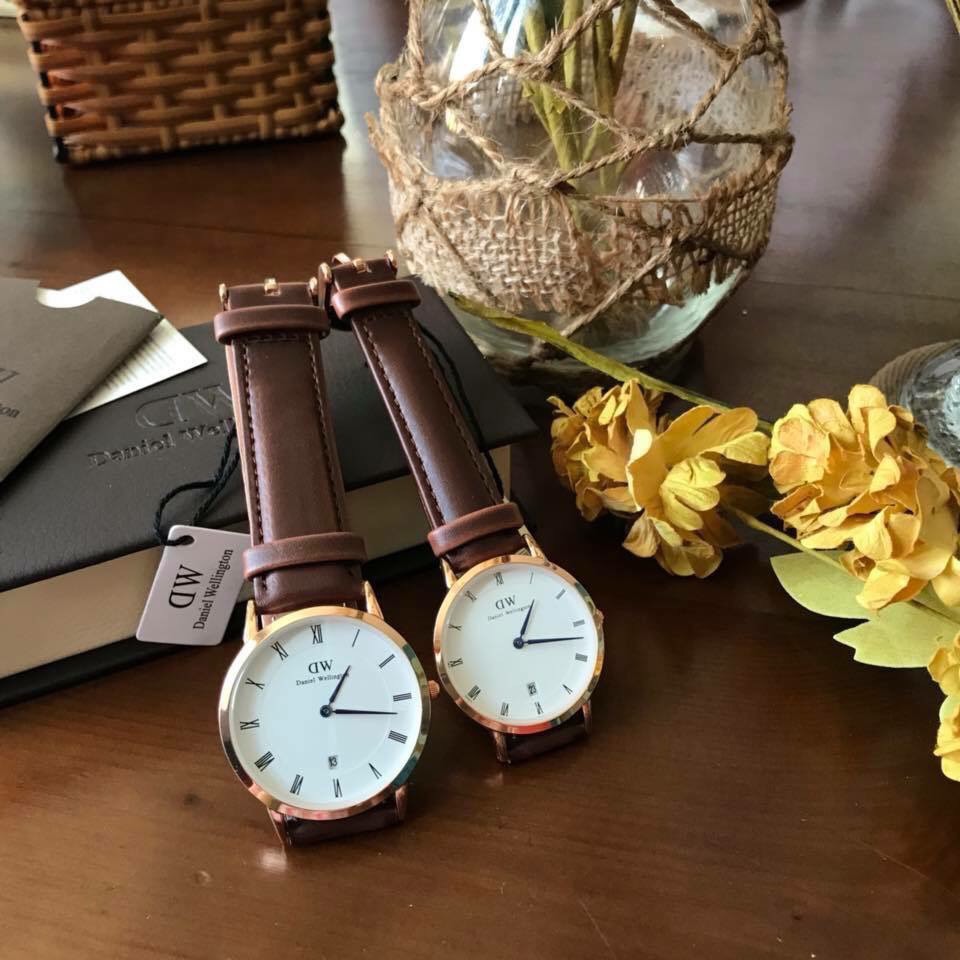 [HCM]Đồng hồ Cặp đôi dây da cao cấp cho cả Nam và Nữ-(02 sản phẩm)