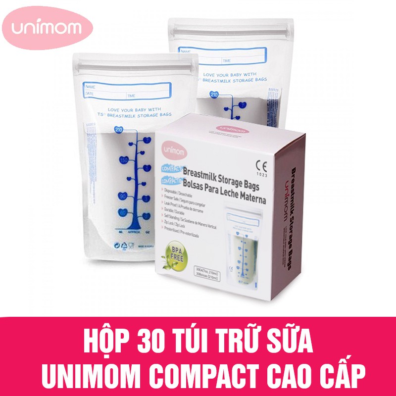 [Tặng 1 bút ghi chú] Túi trữ sữa Unimom 60 túi 210ml Hàn Quốc BQSHOP