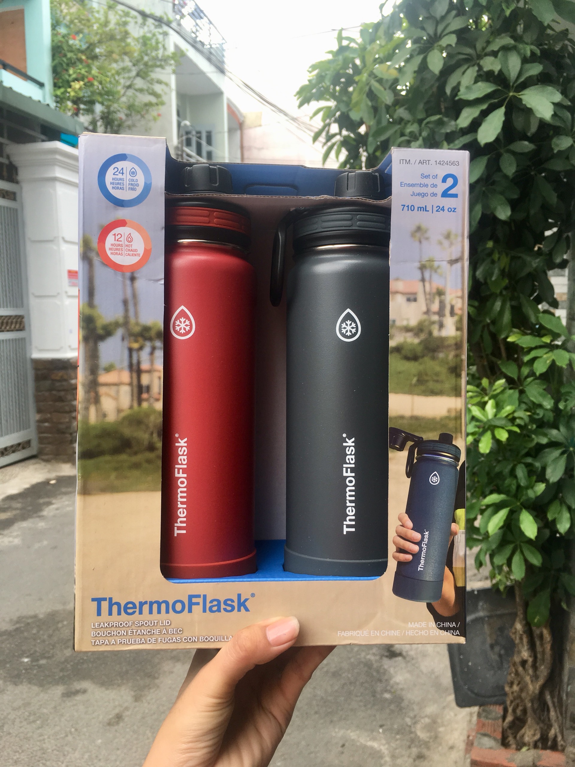 Set 2 bình giữ nhiệt ThermoFlask 710ml ( loại 1 và 2 nắp vặn)