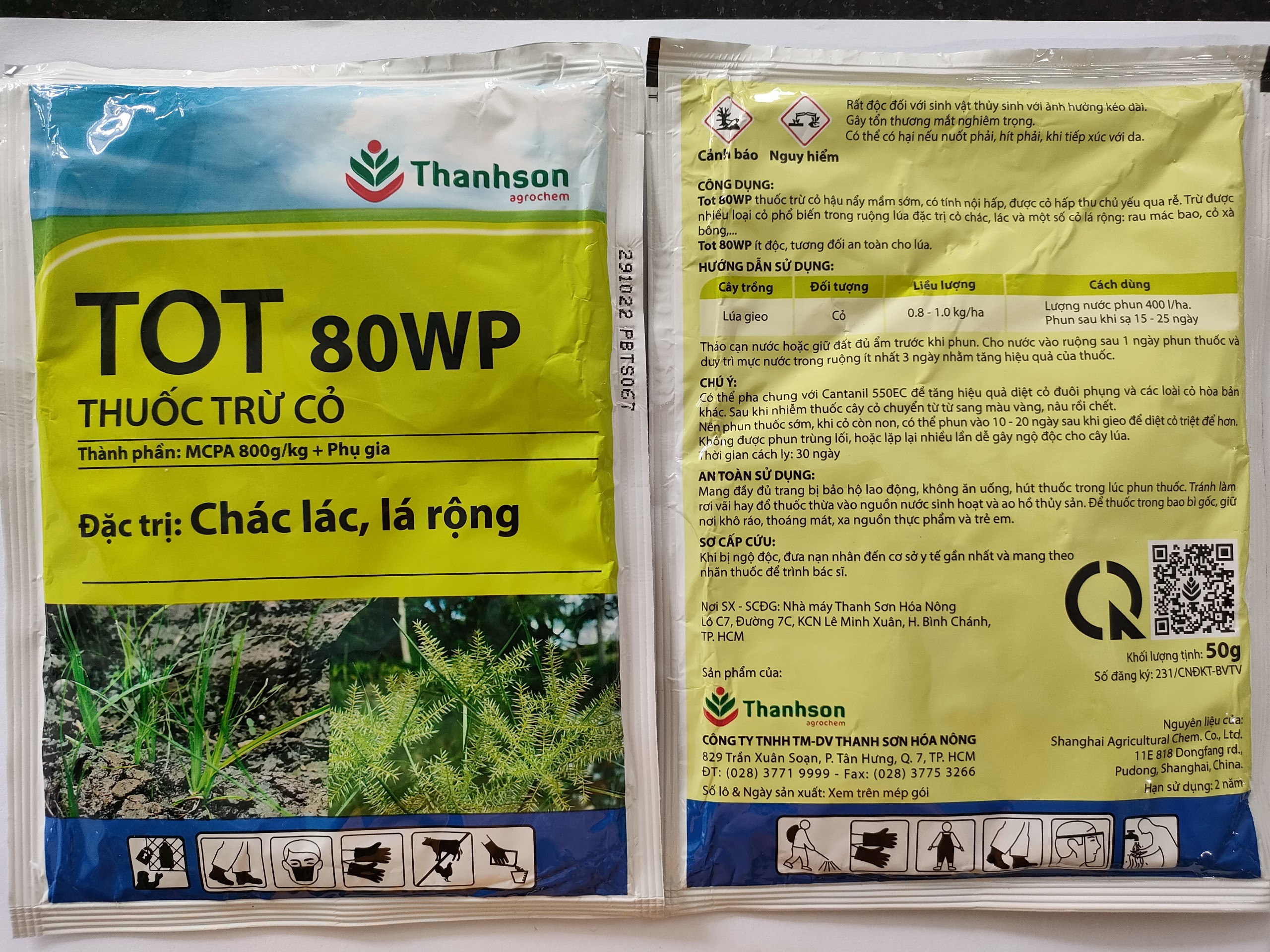 Thuốc trừ cỏ hậu nảy mầm TOT 80WP - Thay thế 2,4D- VTNN NÔNG PHÚ T86