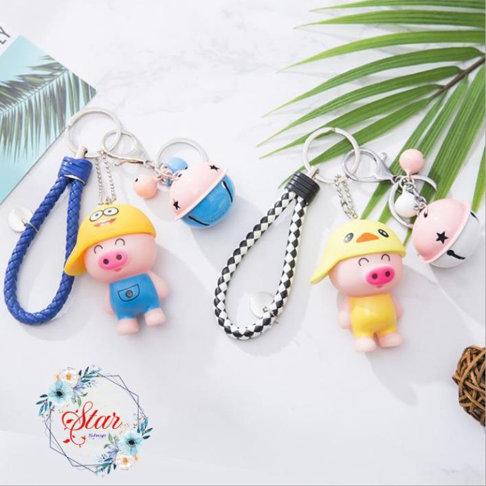 Móc khóa chuông hình lợn kute a05