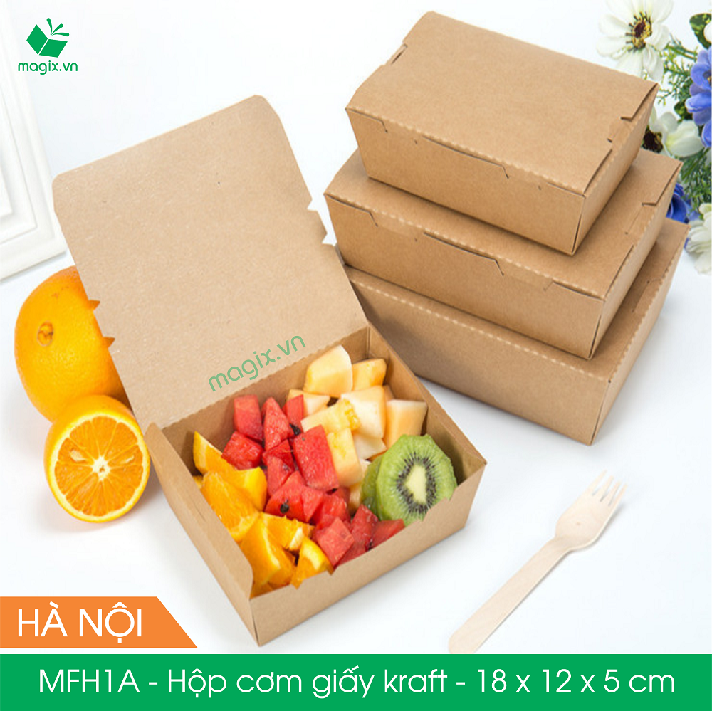 MFH1A - 18x12x5cm - 50 HỘP THỰC PHẨM NÂU BẢO VỆ MÔI TRƯỜNG