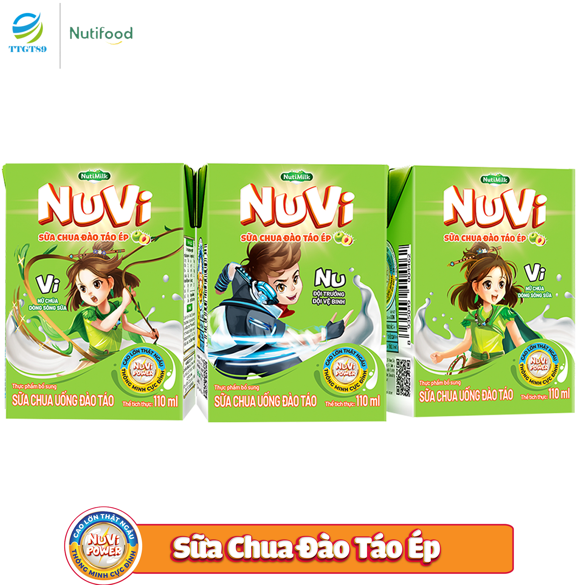 [ MIỄN PHÍ SHIP ĐƠN HÀNG 49K ] Nuvi Sữa chua uống đào táo NT110AZ 110ml - Thương Hiệu NUTIFOOD - YOOSOO MALL