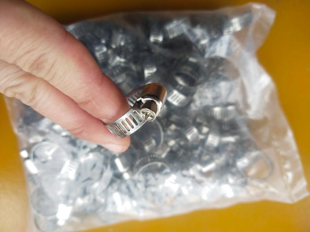 100 chiếc đai xiết inox , cổ dê , đai thít đường kính 13mm-19mm