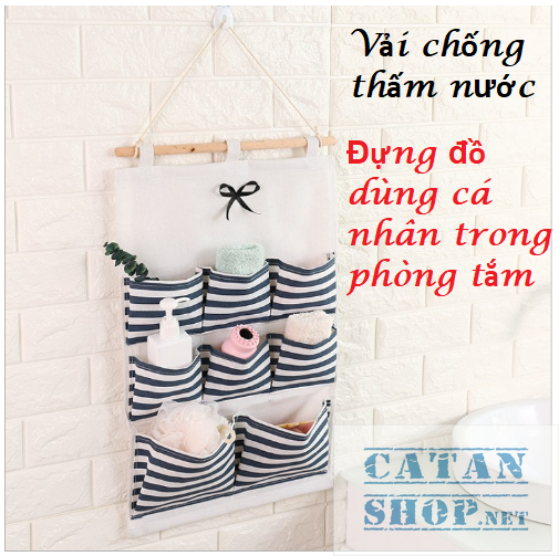 [HCM]Túi đựng đồ 8 ngăn treo tường tiết kiệm diện tích túi vải canvas bền đẹp đa năng tiện lợi - giao màu ngẫu nhiên