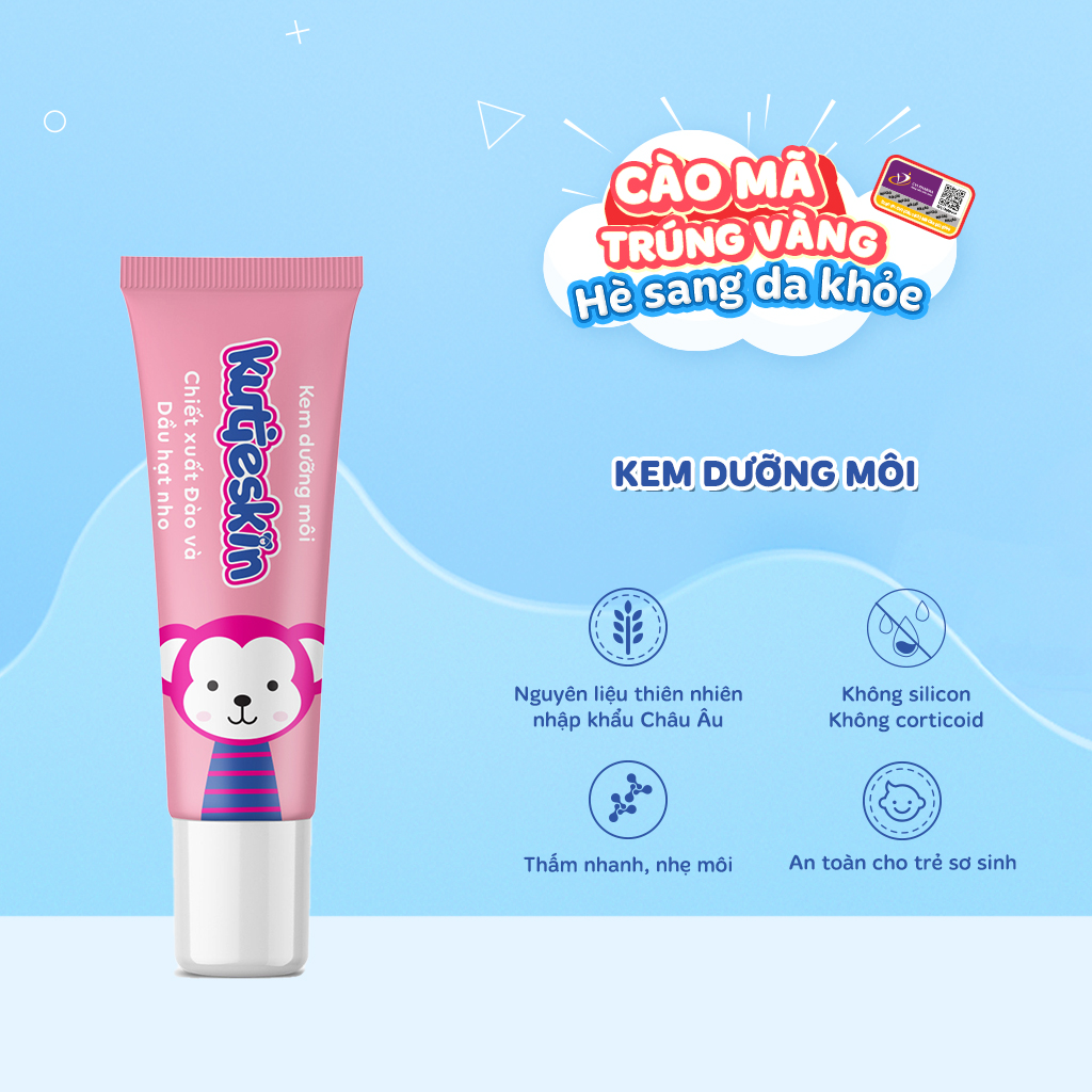 Kem dưỡng môi Kutieskin 10gr cho cả bé và mẹ, phòng ngừa khô môi nứt nẻ