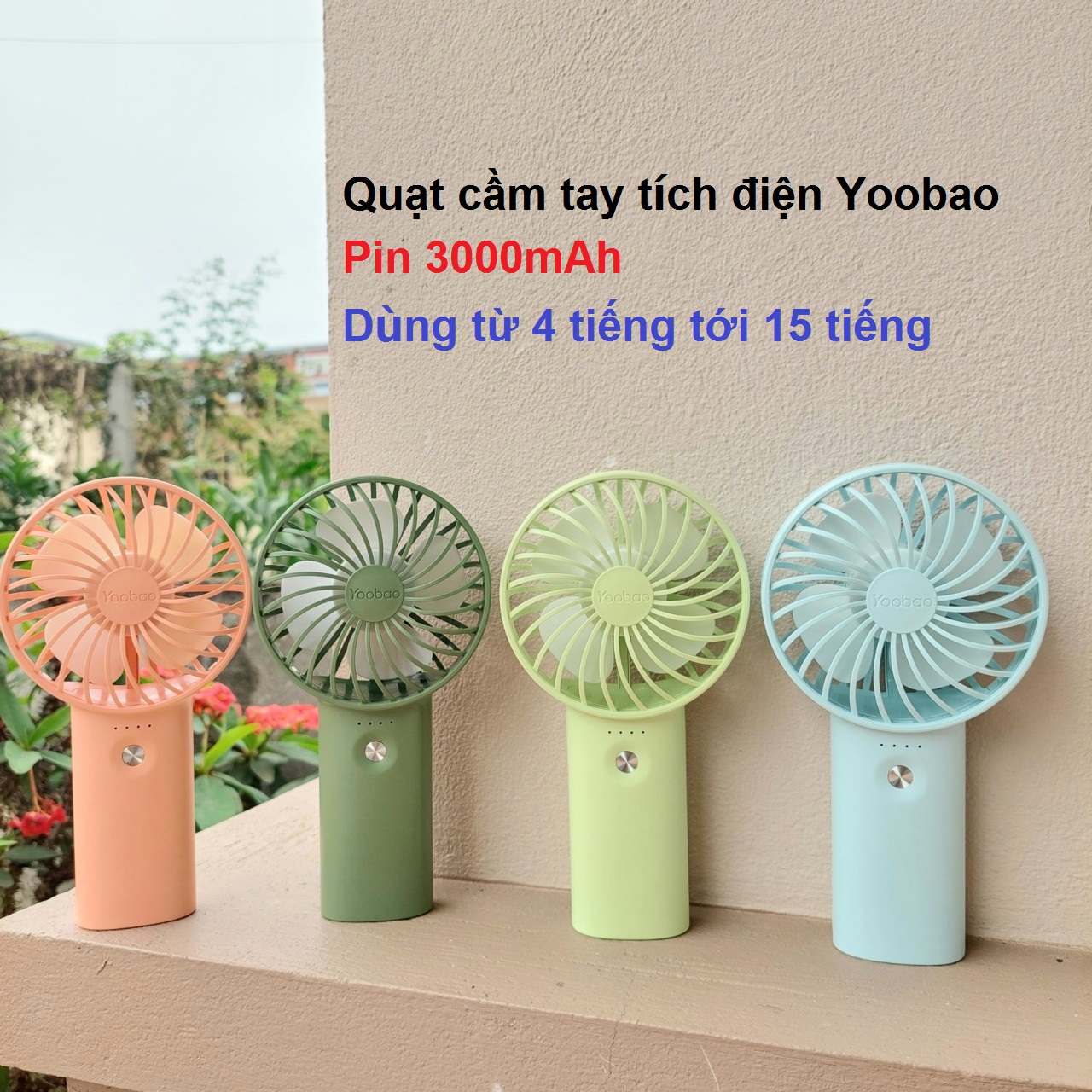 Quạt Mini Cầm Tay Yoobao F3 Pin Sạc 3000Mah Dùng Tới 15H Liên Tục