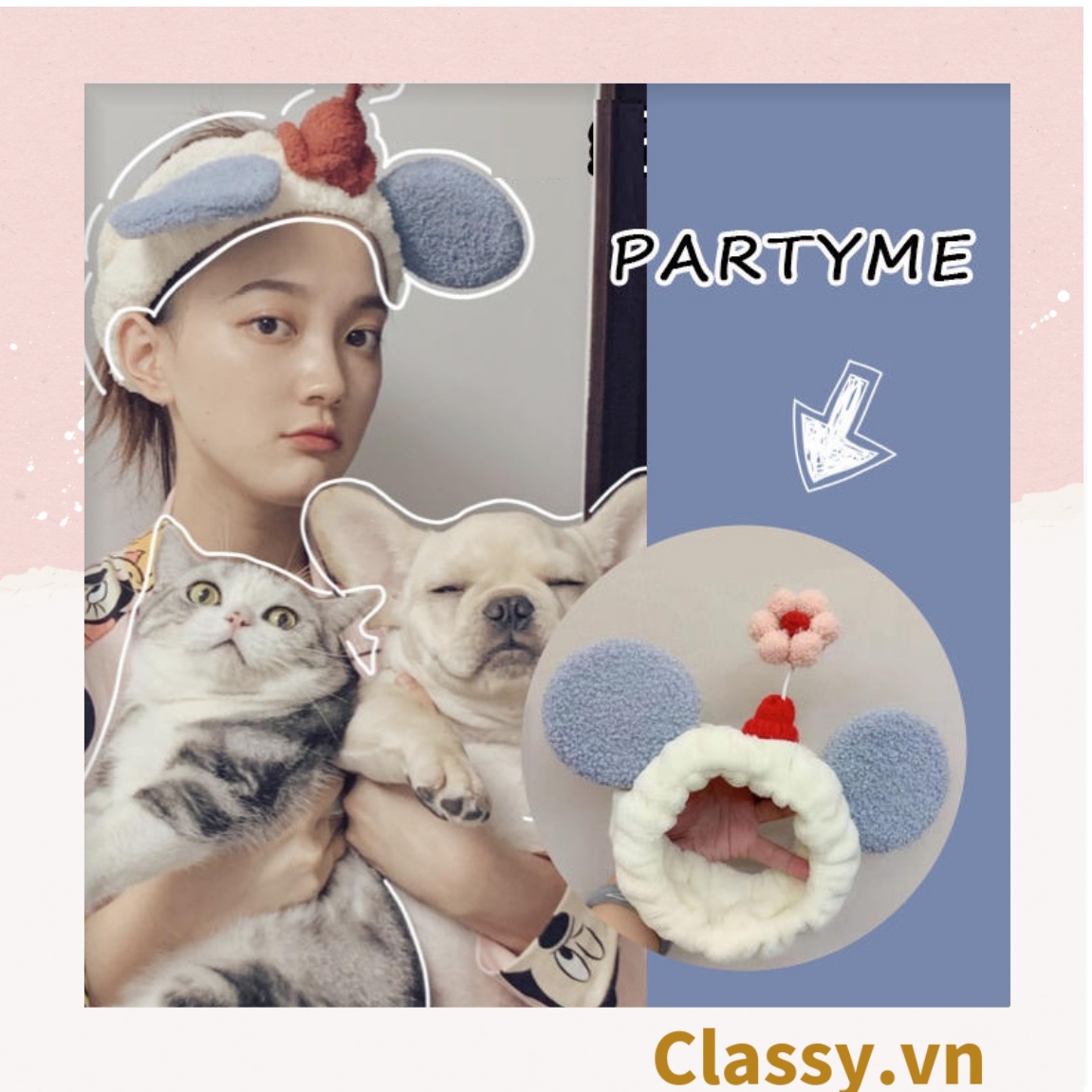 Classy Băng đô, bờm tóc trang điểm make up trái đào dễ thương