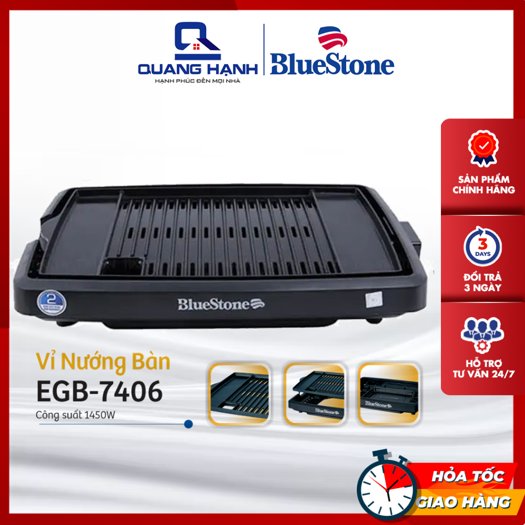 Vỉ nướng điện bluestone egb-7406 1450w bảo hành 2 năm